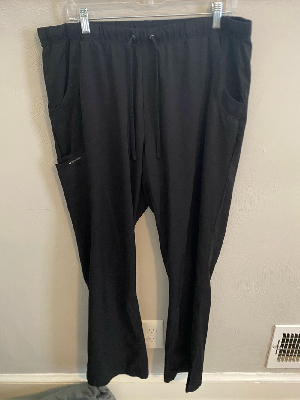 Healing Hands Black Drawstring Rebecca Scrub Pants XL